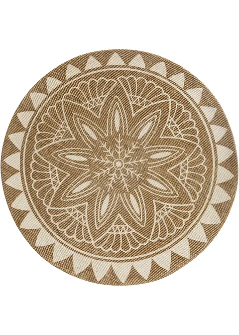 Runder Kelim-Teppich mit großem Ornament in beige - bpc living bonprix collection Runder Kelim-Teppich mit großem Ornament in beige - bpc living bonprix collection
