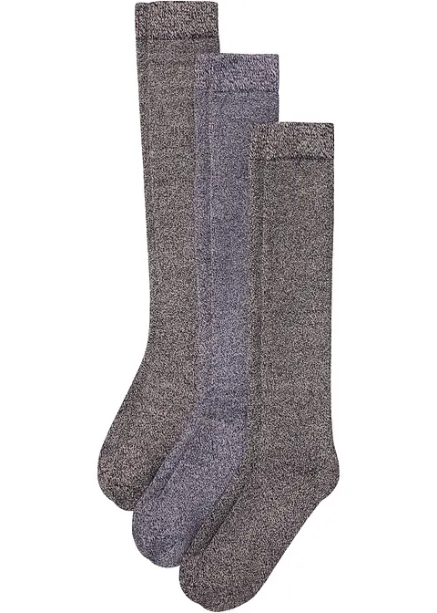 Thermo Kniestrümpfe mit weichem Innenfrottee (3er Pack) in schwarz von vorne - bonprix Thermo Kniestrümpfe mit weichem Innenfrottee (3er Pack) in schwarz von vorne - bonprix