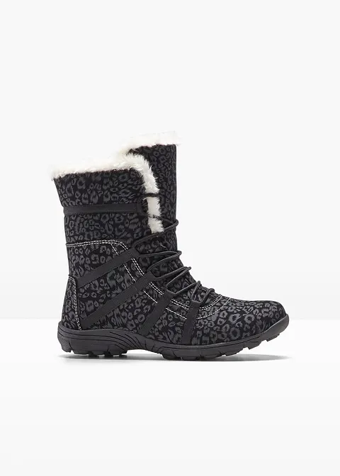 Winter Schnür Boot in schwarz von vorne - bonprix Winter Schnür Boot in schwarz von vorne - bonprix