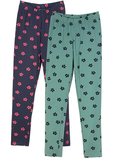 Leggings mit Bio Baumwolle (2er Pack) in grün von vorne - bonprix Leggings mit Bio Baumwolle (2er Pack) in grün von vorne - bonprix