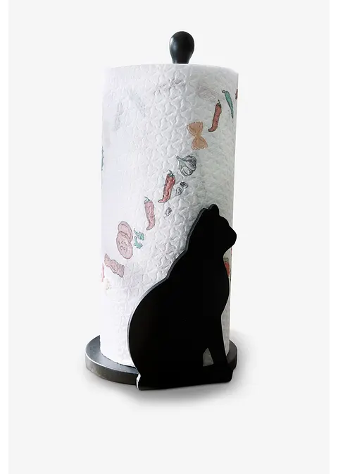 Küchenrollenhalter mit Katze in schwarz - bonprix Küchenrollenhalter mit Katze in schwarz - bonprix