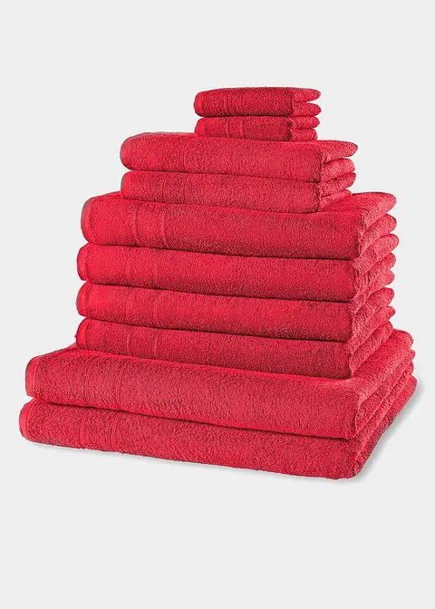 Handtuch Set (10-tlg. Set) in rot - bonprix Handtuch Set (10-tlg. Set) in rot - bonprix