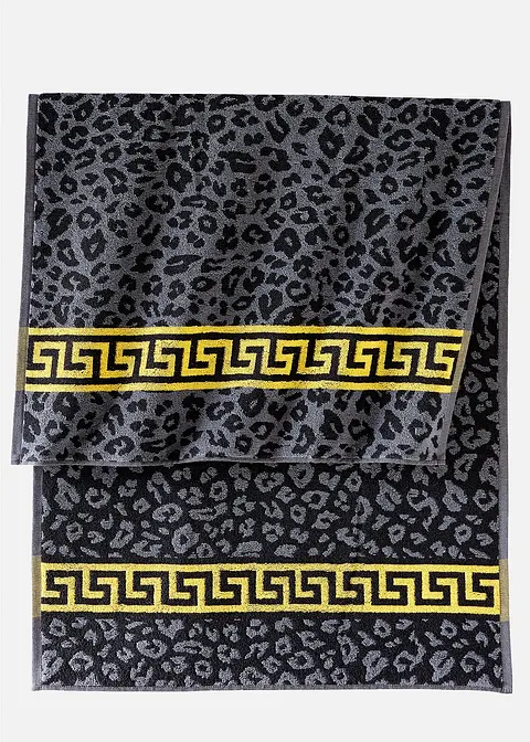 Handtuch mit Leo Muster in schwarz - bonprix Handtuch mit Leo Muster in schwarz - bonprix