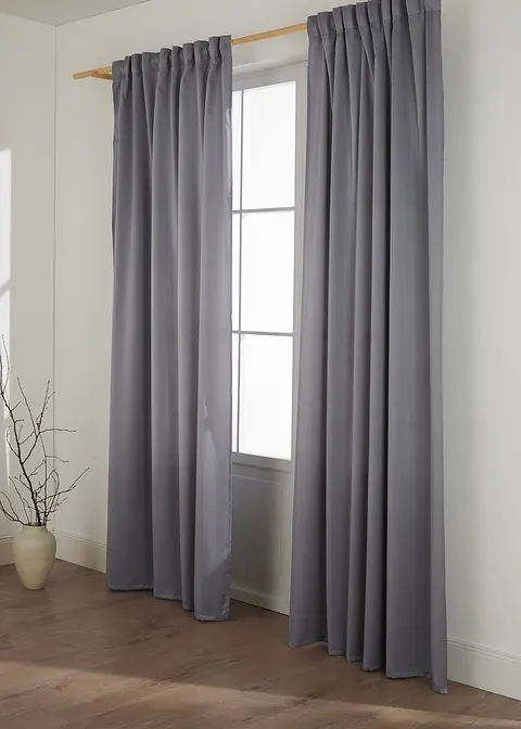 Jacquard Vorhang (1er Pack) in grau - bonprix Jacquard Vorhang (1er Pack) in grau - bonprix