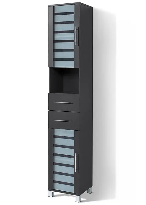 Badezimmer Hochschrank in grau von vorne - bonprix Badezimmer Hochschrank in grau von vorne - bonprix