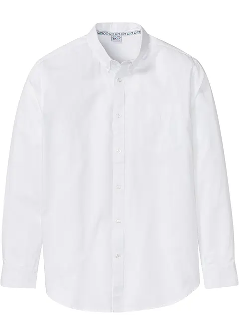 Essential Oxford-Langarmhemd in weiß von vorne - bonprix Essential Oxford-Langarmhemd in weiß von vorne - bonprix