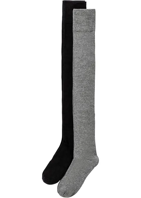 Overknee Strümpfe mit Bio-Baumwolle (2er Pack) in schwarz - bonprix Overknee Strümpfe mit Bio-Baumwolle (2er Pack) in schwarz - bonprix