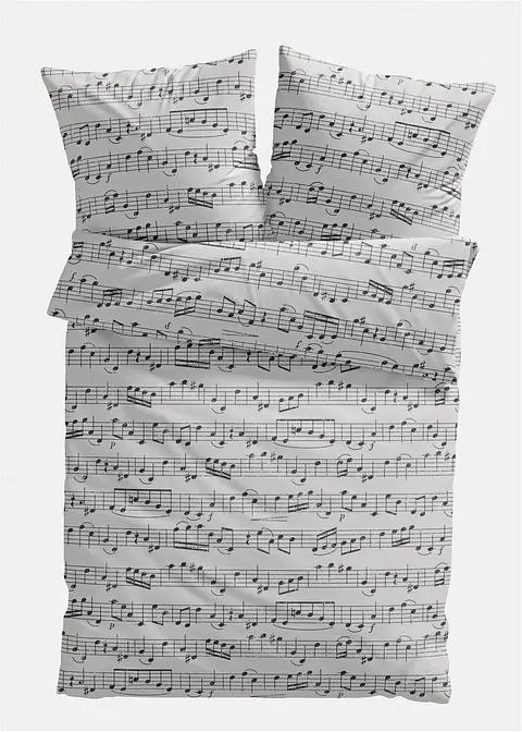 Bettwäsche mit Musiknoten in beige von vorne - bonprix Bettwäsche mit Musiknoten in beige von vorne - bonprix