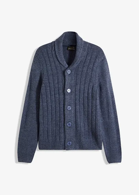 Strickjacke mit Rippenmuster in blau von vorne - bonprix Strickjacke mit Rippenmuster in blau von vorne - bonprix