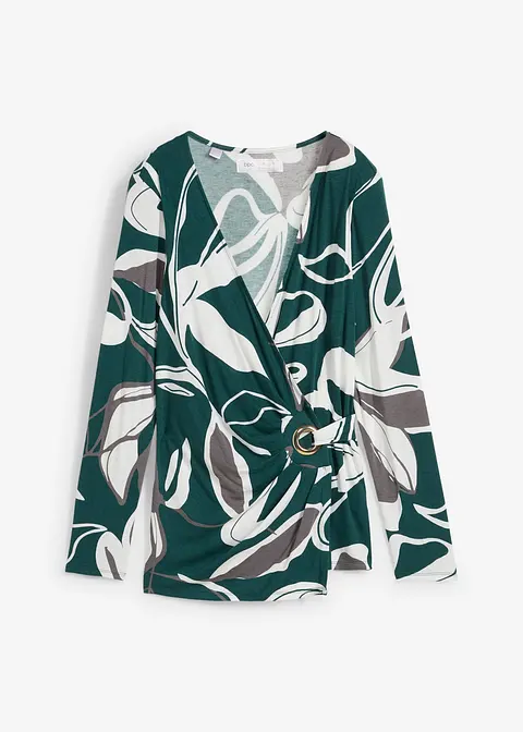 Shirt mit Schulterpolstern und Ringelement in grün von vorne - bonprix Shirt mit Schulterpolstern und Ringelement in grün von vorne - bonprix