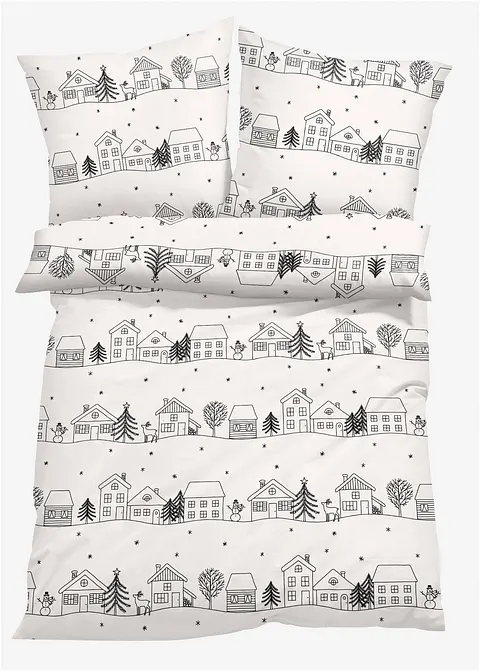 Bettwäsche mit Wintermotiv in schwarz - bonprix Bettwäsche mit Wintermotiv in schwarz - bonprix