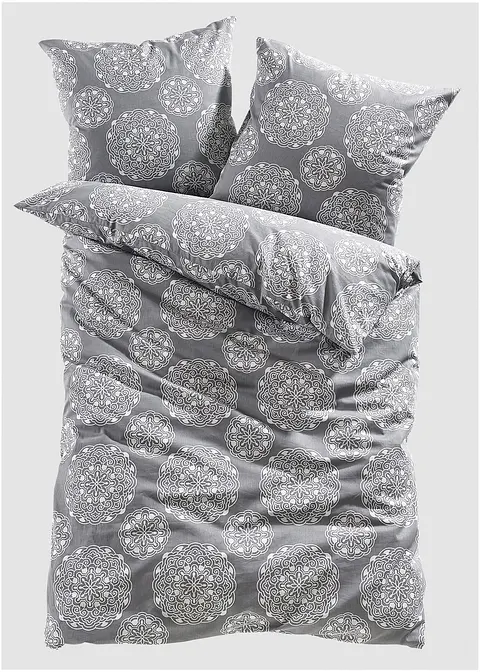 Bettwäsche mit Ornamenten in grau - bonprix Bettwäsche mit Ornamenten in grau - bonprix