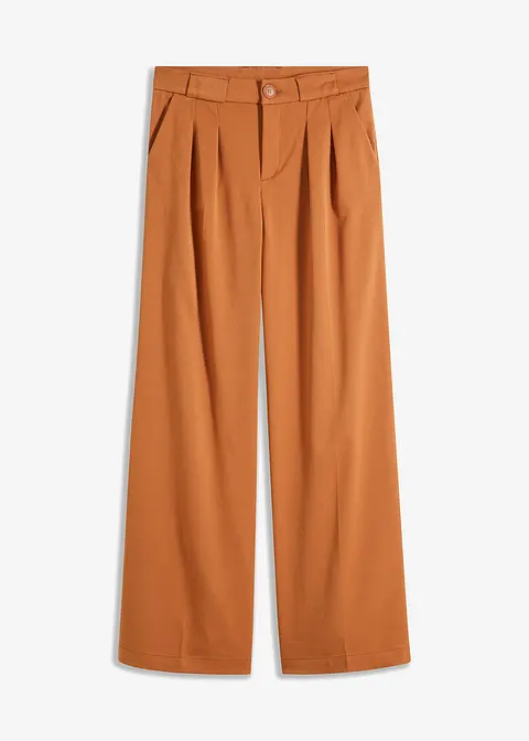 Bundfaltenhose, Loose Fit in braun von vorne - bonprix Bundfaltenhose, Loose Fit in braun von vorne - bonprix