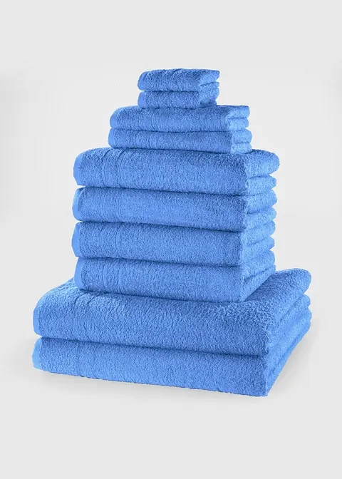 Handtuch Set (10-tlg. Set) in blau - bonprix Handtuch Set (10-tlg. Set) in blau - bonprix