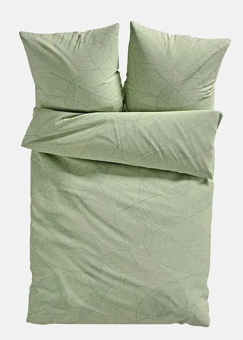 Bettwäsche mit Blättern in grün von vorne - bonprix Bettwäsche mit Blättern in grün von vorne - bonprix