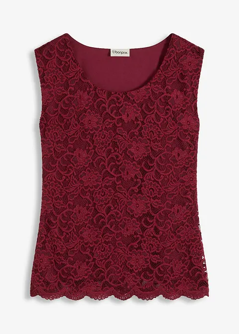 Top aus Spitze in rot von vorne - bonprix Top aus Spitze in rot von vorne - bonprix