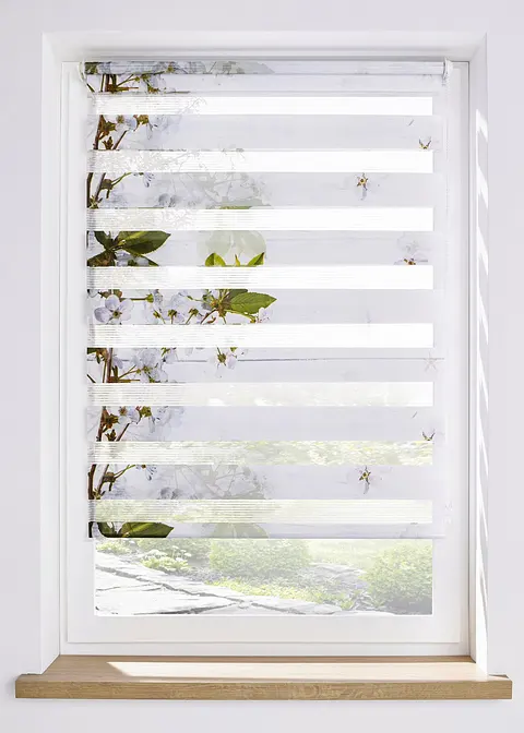 Doppelrollo mit Blütenmotiv in beige - bonprix Doppelrollo mit Blütenmotiv in beige - bonprix
