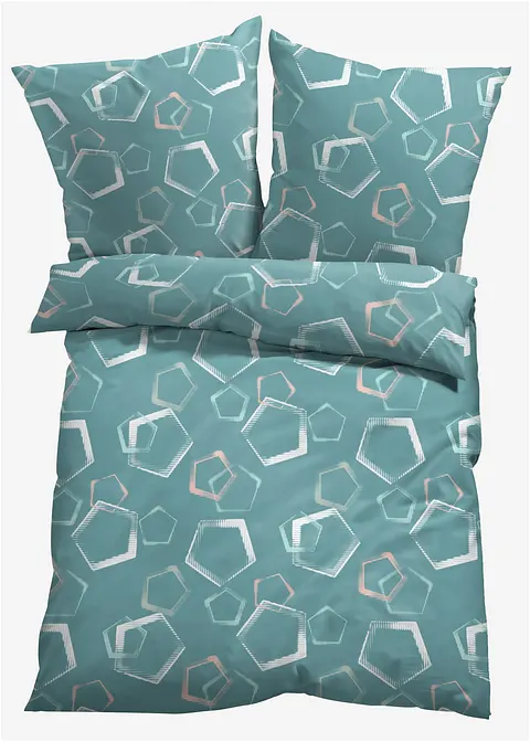 Bettwäsche mit grafischem Design in blau von vorne - bonprix Bettwäsche mit grafischem Design in blau von vorne - bonprix