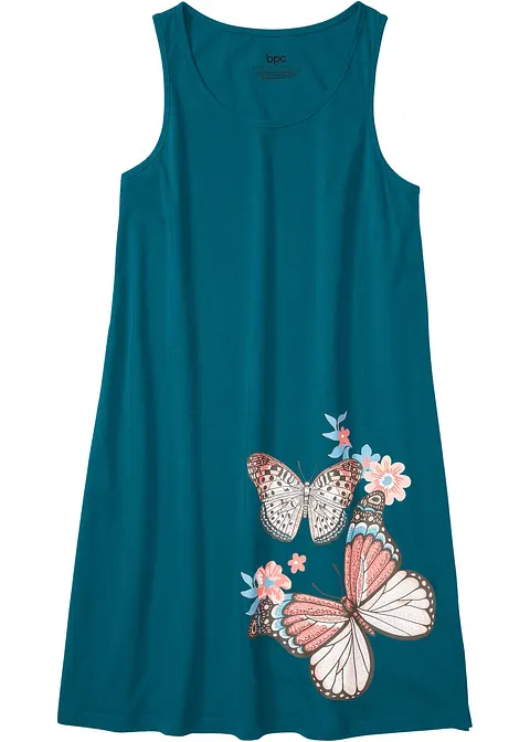 Kurzes Nachthemd aus reiner Baumwolle in petrol von vorne - bonprix Kurzes Nachthemd aus reiner Baumwolle in petrol von vorne - bonprix