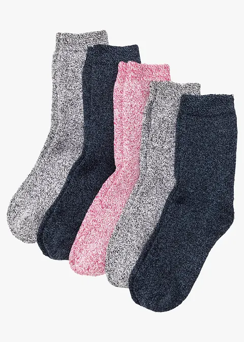Thermo Frottee Socken mit Bio-Baumwolle (5er Pack) in blau von vorne - bonprix Thermo Frottee Socken mit Bio-Baumwolle (5er Pack) in blau von vorne - bonprix