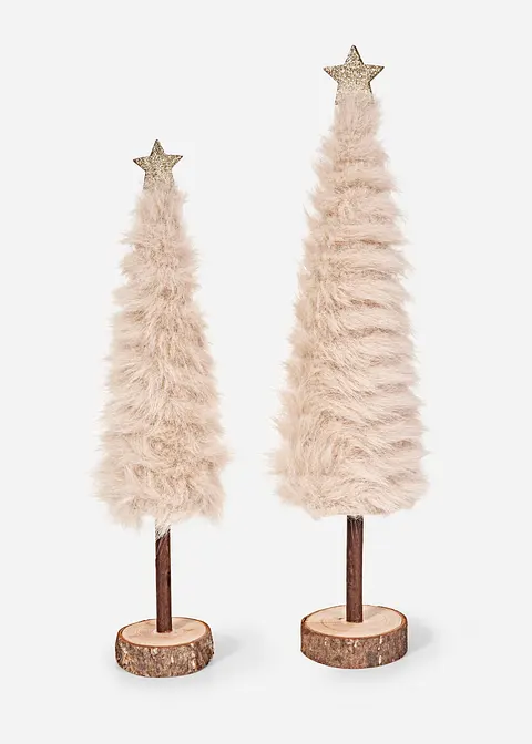 Deko-Objekte Tannenbäume (2-tlg. Set) in beige von vorne - bonprix Deko-Objekte Tannenbäume (2-tlg. Set) in beige von vorne - bonprix