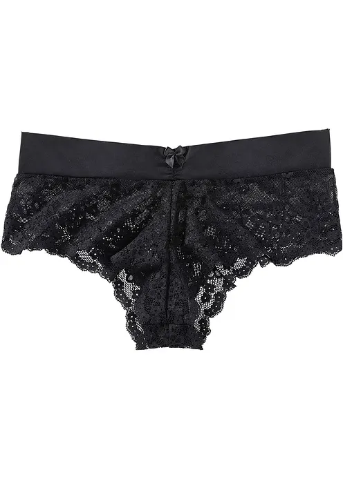 Panty aus edler Spitze in schwarz von vorne - bonprix Panty aus edler Spitze in schwarz von vorne - bonprix