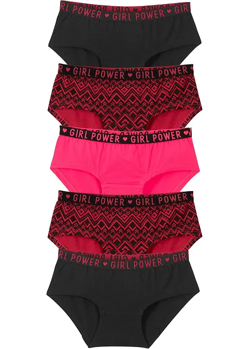 Hipster mit weicher Baumwolle (5er-Pack) in pink von vorne - bonprix Hipster mit weicher Baumwolle (5er-Pack) in pink von vorne - bonprix