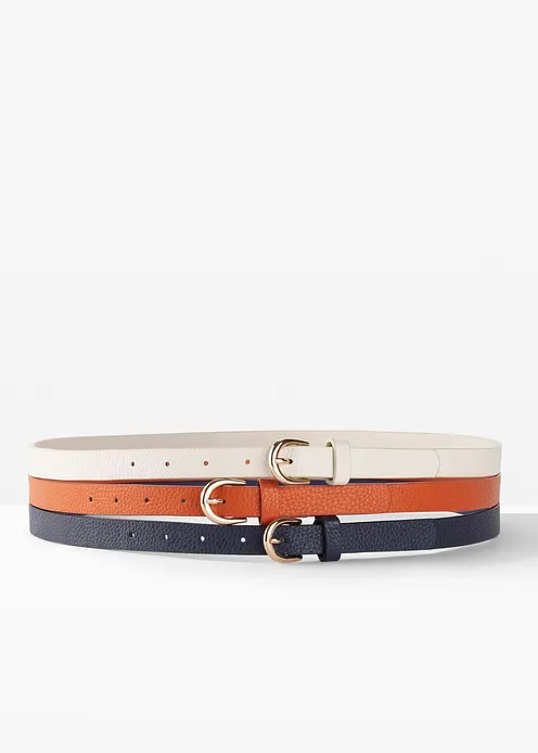 Gürtel (3er Pack) in weiß von vorne - bonprix Gürtel (3er Pack) in weiß von vorne - bonprix