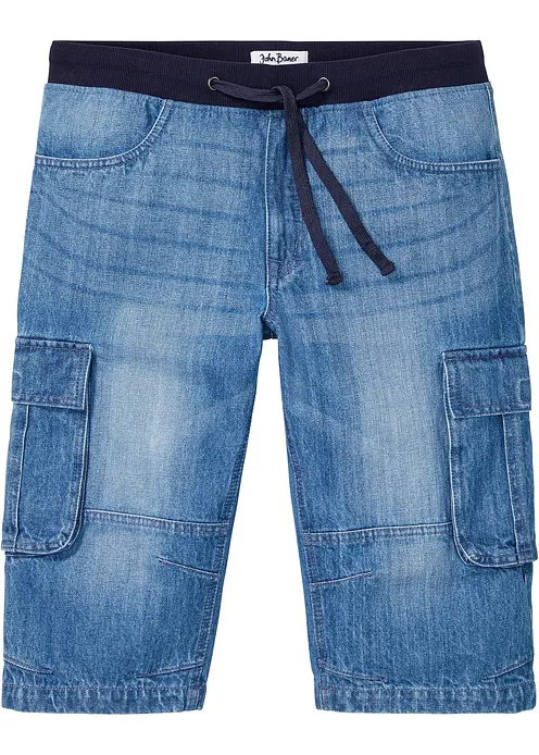 Long-Jeans-Bermuda, Relaxed Fit in blau von vorne - bonprix Long-Jeans-Bermuda, Relaxed Fit in blau von vorne - bonprix