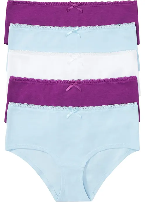 Panty mit Bio-Baumwolle (5er Pack) in lila von vorne - bonprix Panty mit Bio-Baumwolle (5er Pack) in lila von vorne - bonprix