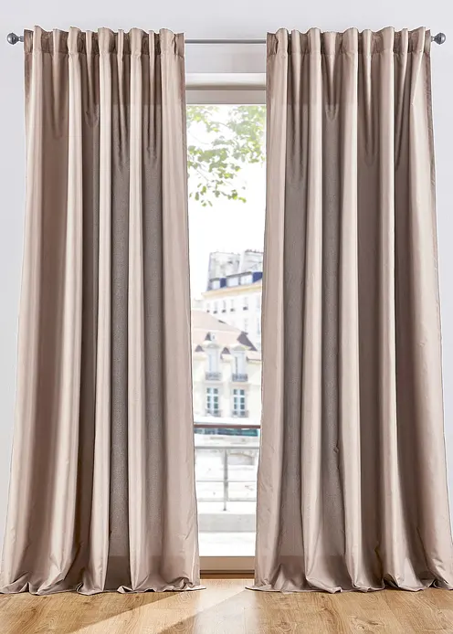Vorhänge aus Microfaser (2er Pack) in beige - bonprix Vorhänge aus Microfaser (2er Pack) in beige - bonprix