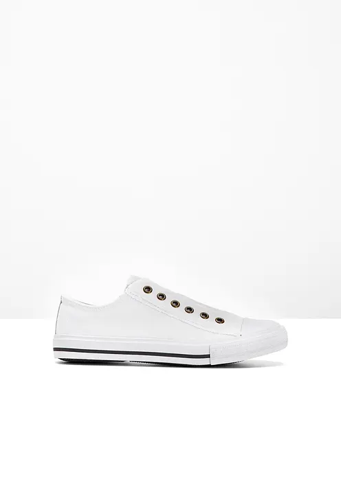 Slip-In-Sneaker aus Baumwoll-Canvas in weiß von vorne - bonprix Slip-In-Sneaker aus Baumwoll-Canvas in weiß von vorne - bonprix