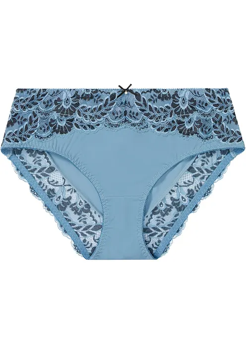 Maxislip mit zarter Spitze in blau von vorne - bonprix Maxislip mit zarter Spitze in blau von vorne - bonprix