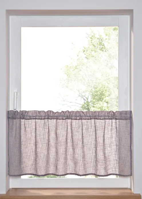 Scheibengardine in Leinen-Optik in grau - bonprix Scheibengardine in Leinen-Optik in grau - bonprix