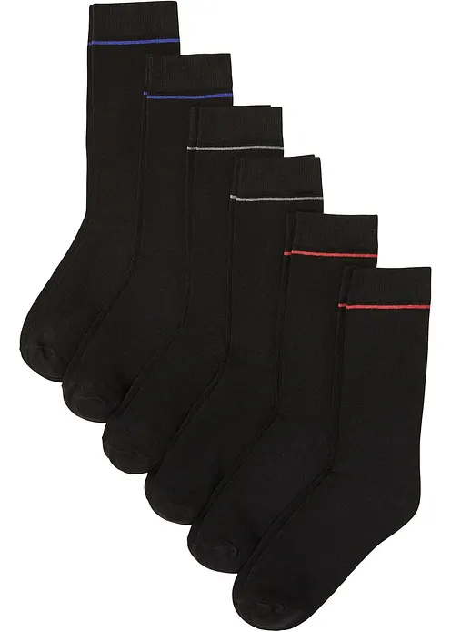 Socken mit Bio-Baumwolle (6er Pack) in schwarz von vorne - bonprix Socken mit Bio-Baumwolle (6er Pack) in schwarz von vorne - bonprix