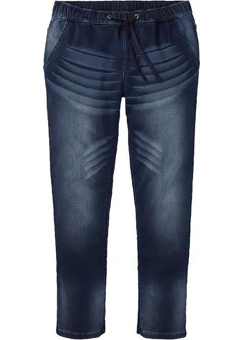 Slim Fit Sweat-Jeans, Straight in blau von vorne - bonprix Slim Fit Sweat-Jeans, Straight in blau von vorne - bonprix