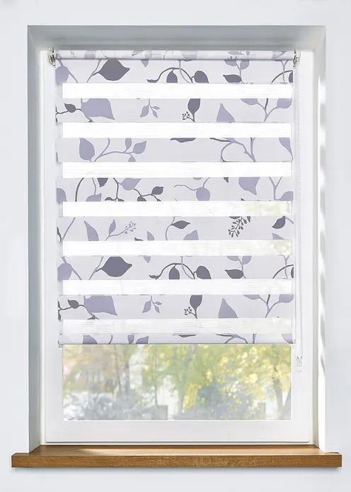 Doppelrollo mit Ranken in grau - bonprix Doppelrollo mit Ranken in grau - bonprix