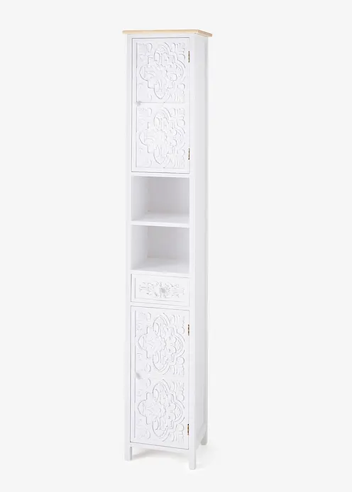 Hochschrank mit Ornament in weiß von vorne - bonprix Hochschrank mit Ornament in weiß von vorne - bonprix