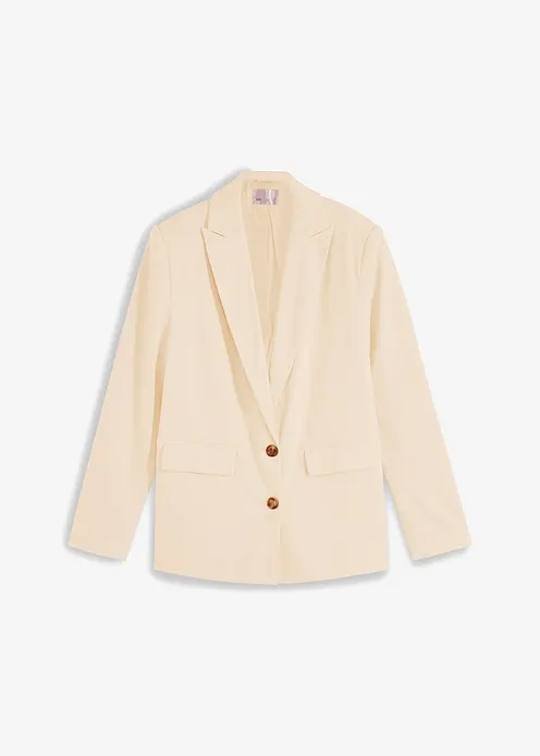 Lässiger Blazer mit recyceltem Polyester in beige von vorne - bonprix Lässiger Blazer mit recyceltem Polyester in beige von vorne - bonprix