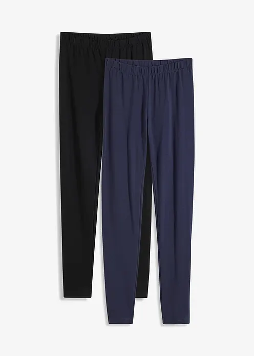 Leggings (2er-Pack) in blau von vorne - bonprix Leggings (2er-Pack) in blau von vorne - bonprix