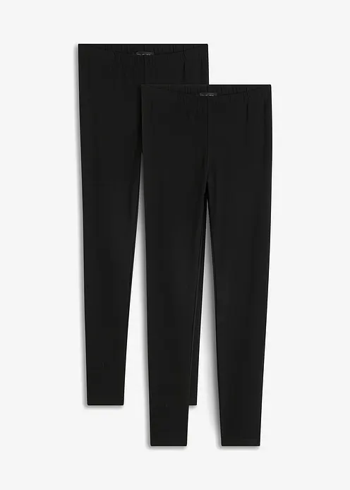 Leggings (2er-Pack) in schwarz von vorne - bonprix Leggings (2er-Pack) in schwarz von vorne - bonprix