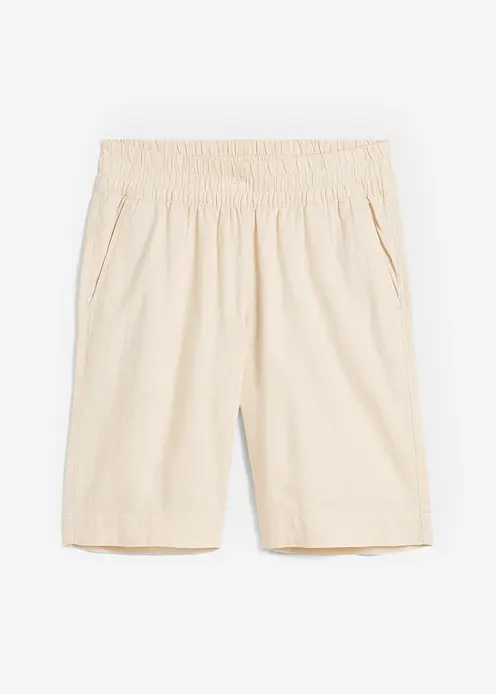 Bermuda aus Leinen-Viskose Mischung in beige von vorne - bonprix Bermuda aus Leinen-Viskose Mischung in beige von vorne - bonprix
