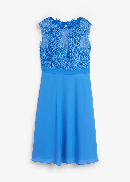Minikleid mit Spitze in blau von vorne - bonprix Minikleid mit Spitze in blau von vorne - bonprix