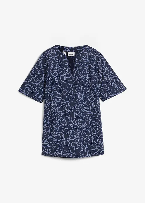 Tunikabluse aus reiner Baumwolle in blau von vorne - bonprix Tunikabluse aus reiner Baumwolle in blau von vorne - bonprix