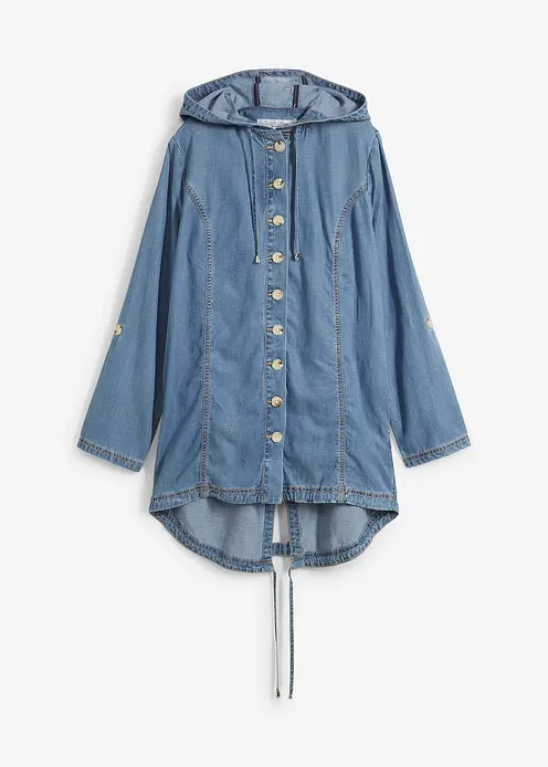 Hemd-Jacke mit kühlendem Leinen in blau von vorne - bonprix Hemd-Jacke mit kühlendem Leinen in blau von vorne - bonprix