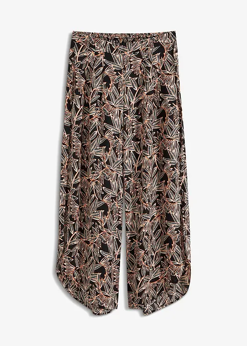 Palazzo-Hose mit Schlitz in schwarz von vorne - bonprix Palazzo-Hose mit Schlitz in schwarz von vorne - bonprix