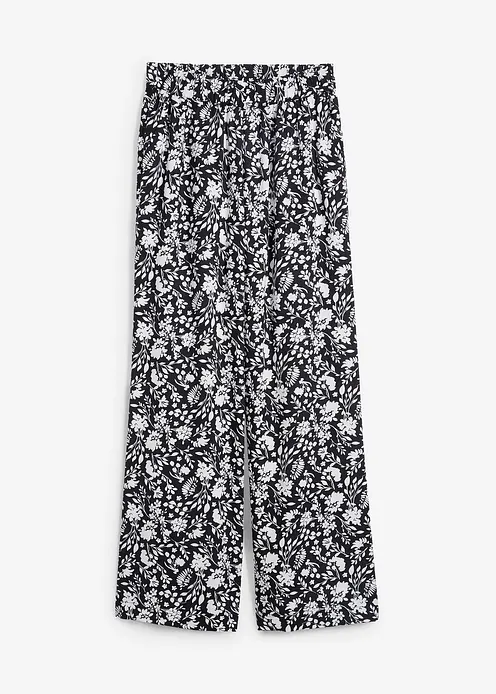 Weite Palazzo-Hose mit Bequembund in schwarz von vorne - bonprix Weite Palazzo-Hose mit Bequembund in schwarz von vorne - bonprix