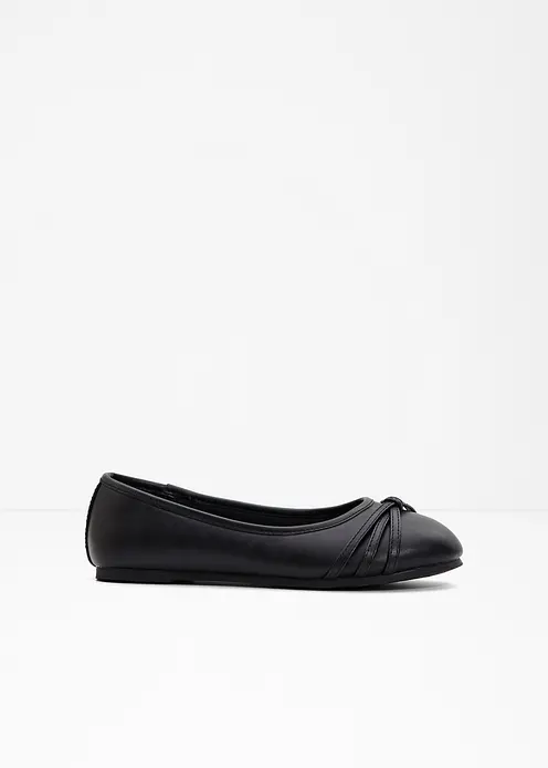 Komfort-Ballerinas in bequemer Weite in schwarz von vorne - bonprix Komfort-Ballerinas in bequemer Weite in schwarz von vorne - bonprix