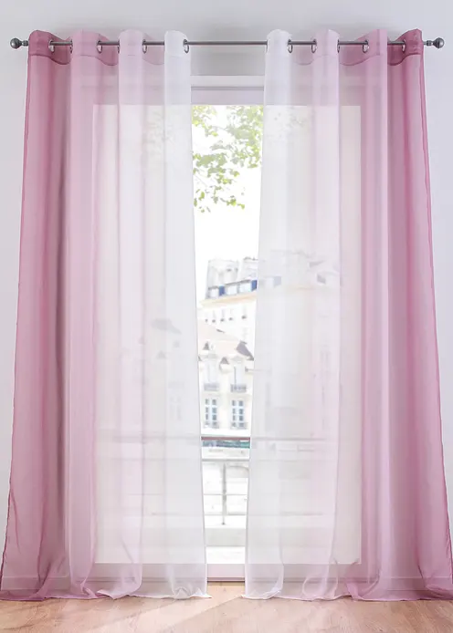 Gardinen aus leichtem Voile, auch in extralang (2er Pack) in lila - bonprix Gardinen aus leichtem Voile, auch in extralang (2er Pack) in lila - bonprix