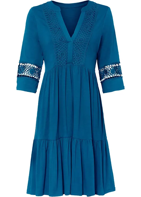 Tunika-Kleid aus softer Viskose in blau von vorne - bonprix Tunika-Kleid aus softer Viskose in blau von vorne - bonprix